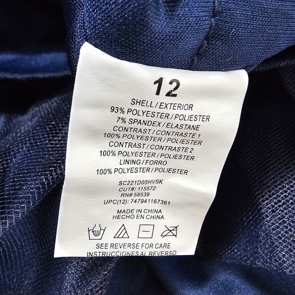 Speechless Girls Navy Blue Sleeveless A-line Dress Size 12 Beaded Bodice Formal - Picture 6 of 8